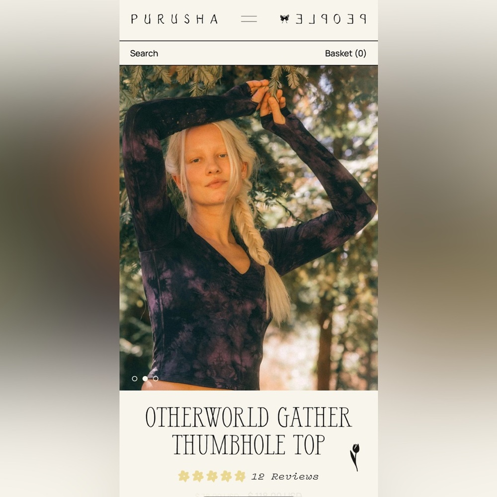 Purusha people otherworld top. Elegant Purple Tie-Dye Blouse